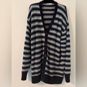 ZARA Striped Cotton Cardigan size XL